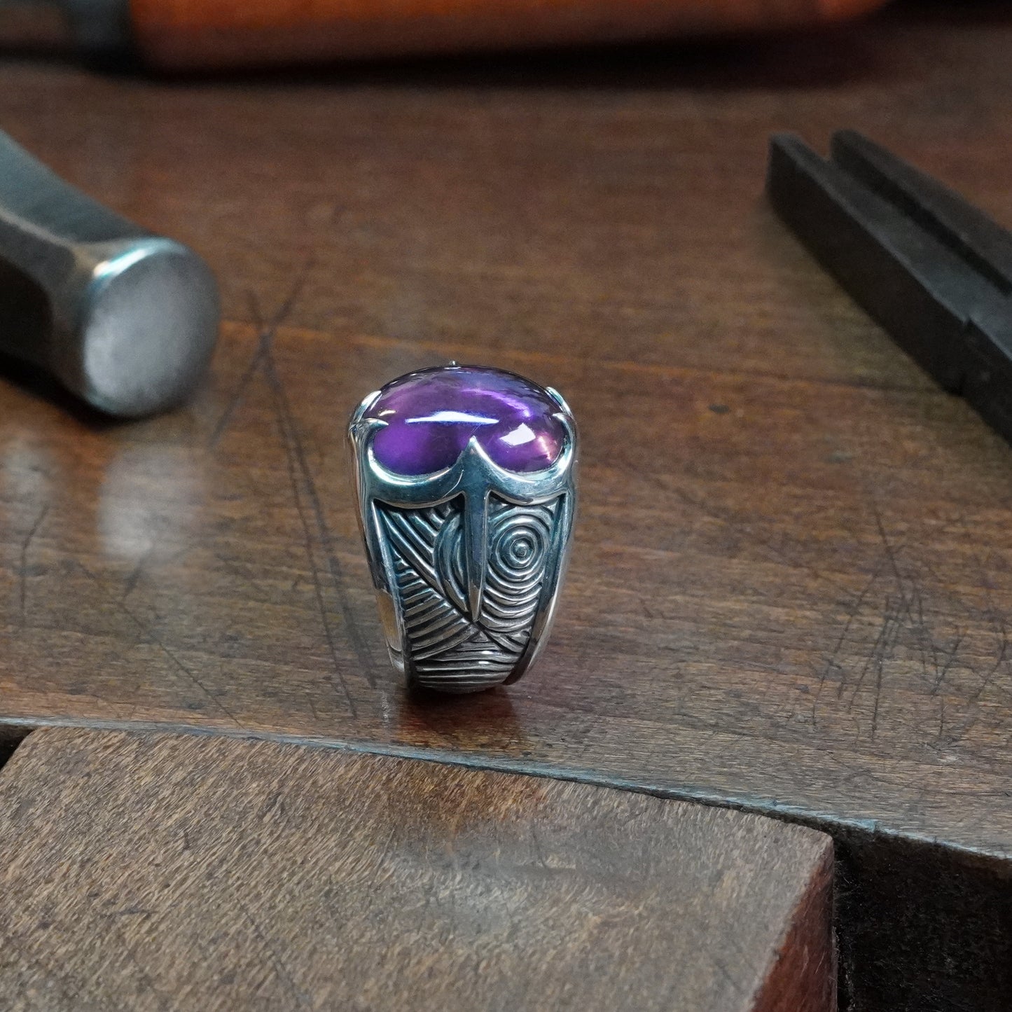 Beltane Ring - set with Amethyst