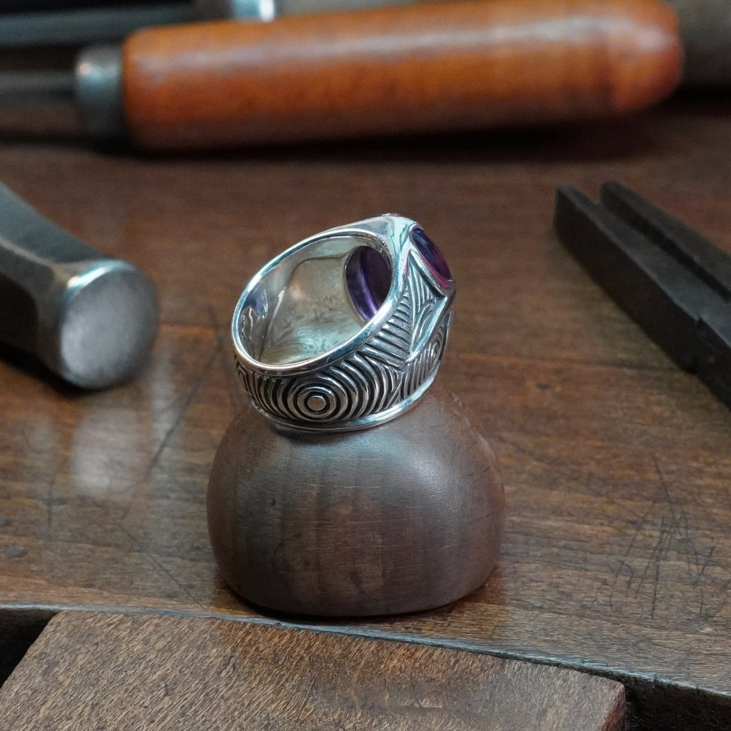 Beltane Ring - set with Amethyst