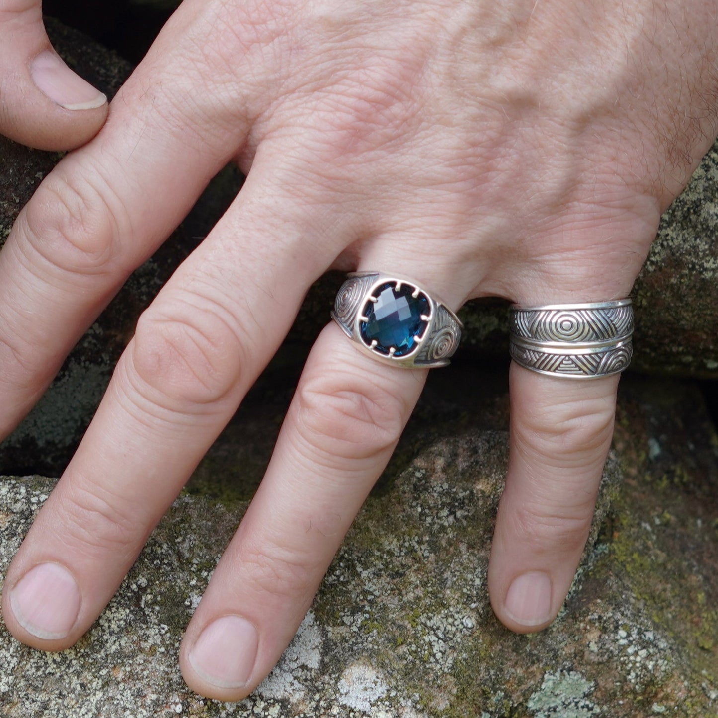 Mobeus Ring - set with Blue Topaz