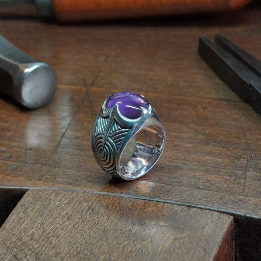 Beltane Ring - set with Amethyst