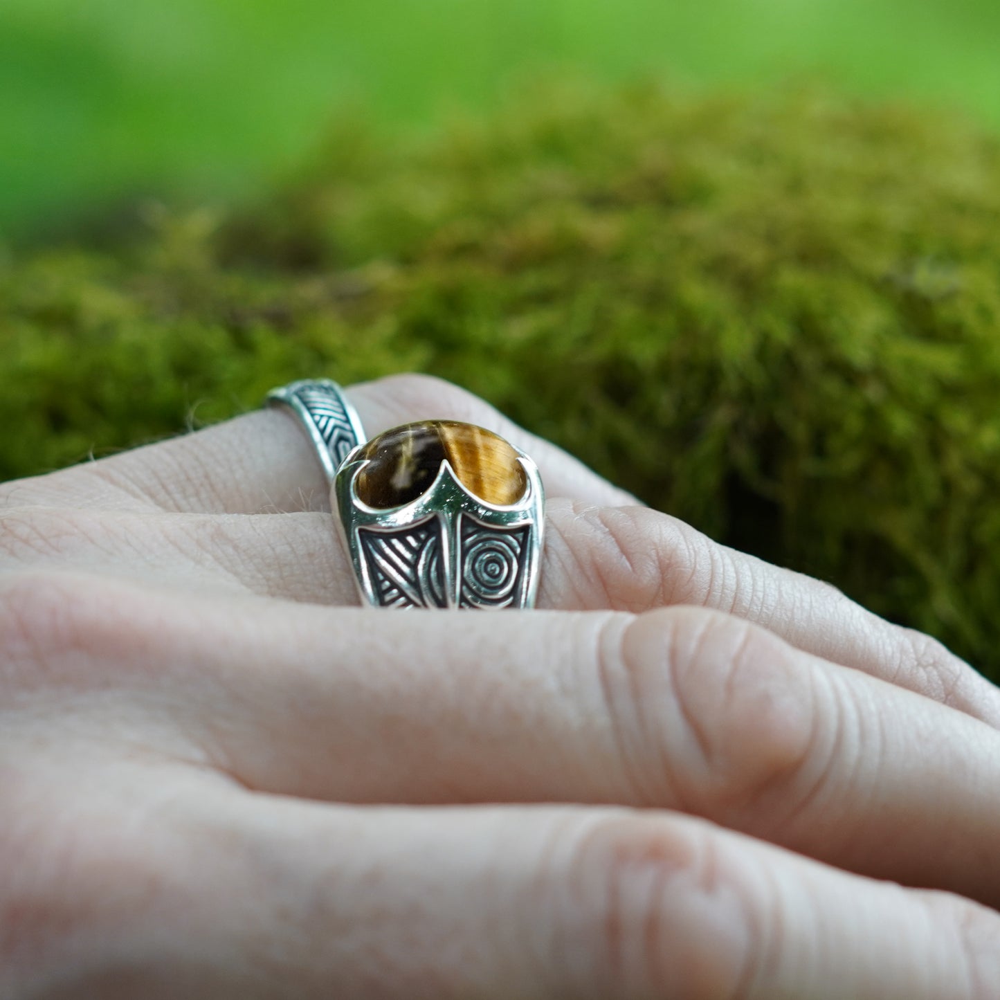 Beltane Ring - set with Tigers Eye