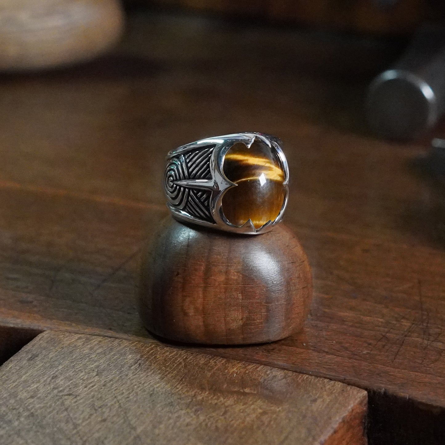 Beltane Ring - set with Tigers Eye