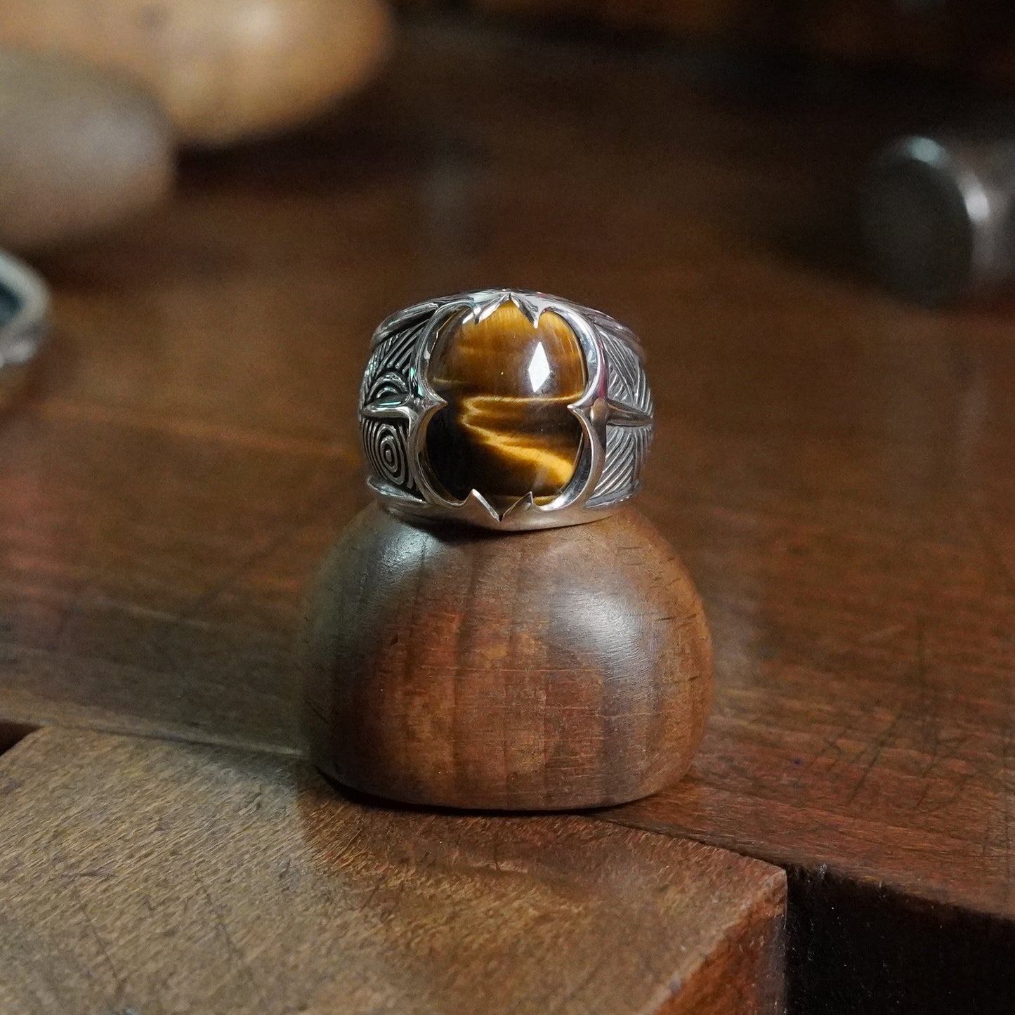 Beltane Ring - set with Tigers Eye