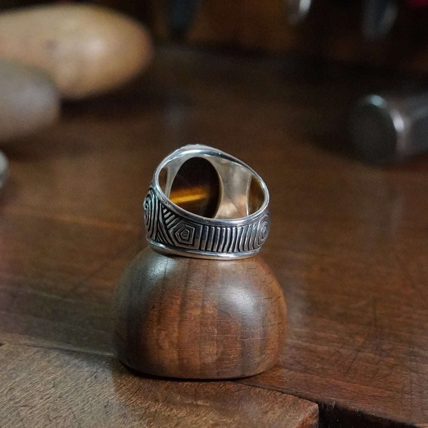 Beltane Ring - set with Tigers Eye