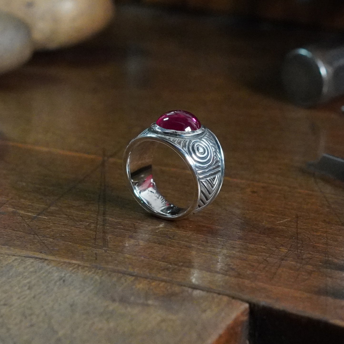 Aurora Ring - set with Ruby