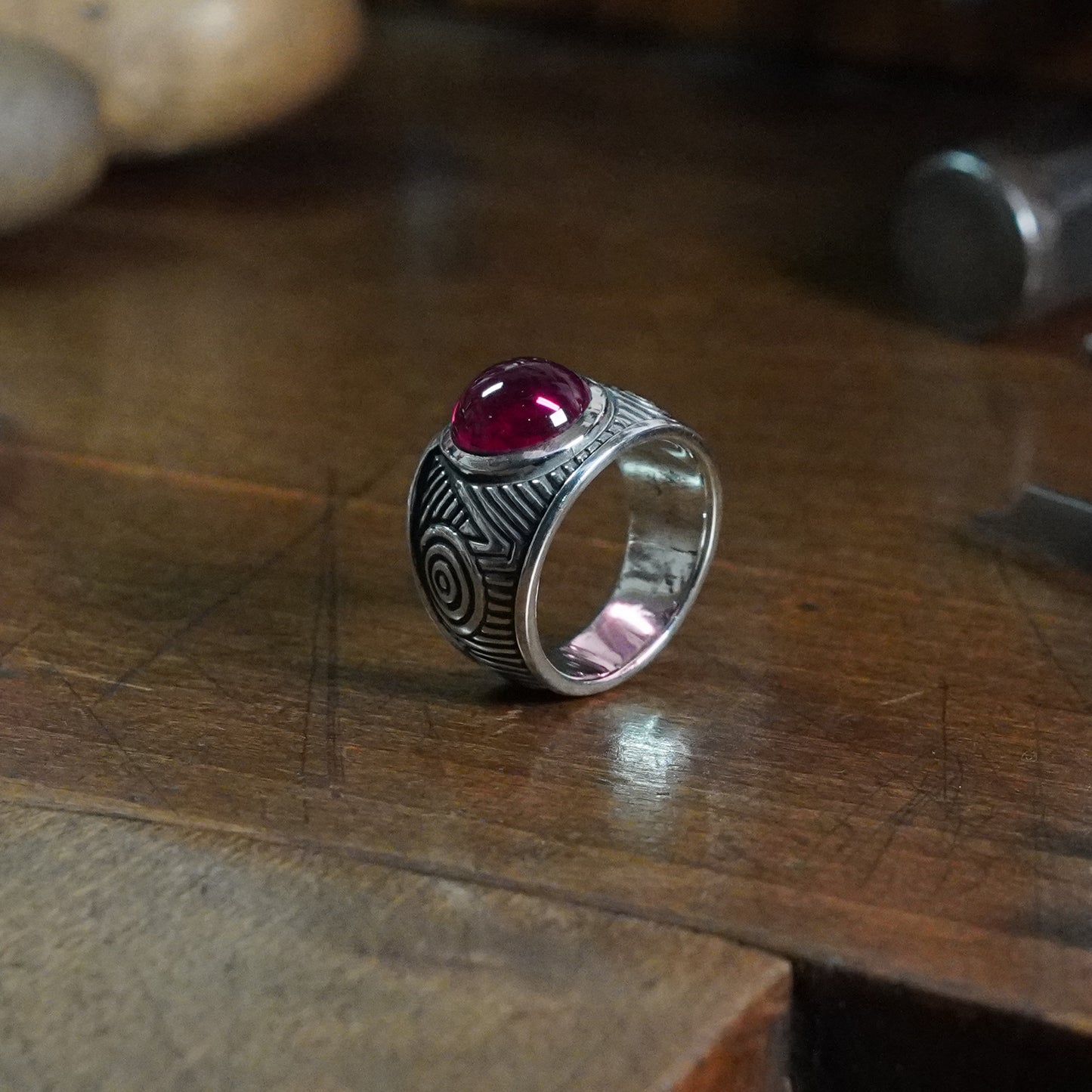 Aurora Ring - set with Ruby