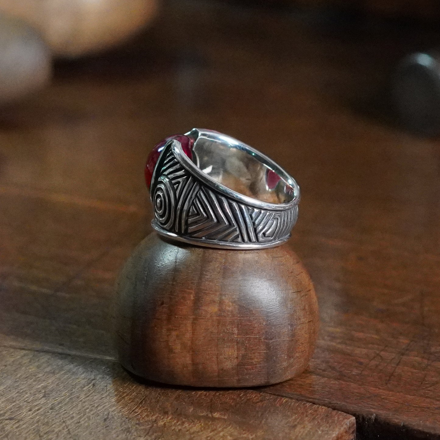 Aurora Ring - set with Ruby