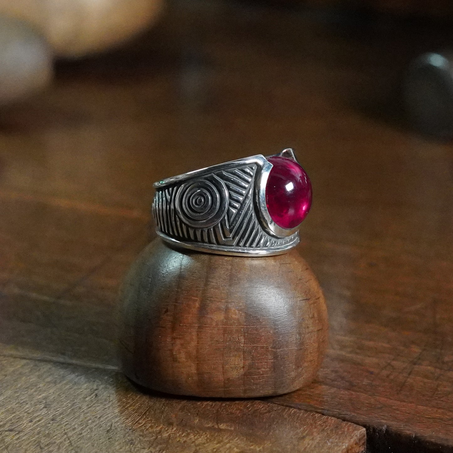 Aurora Ring - set with Ruby